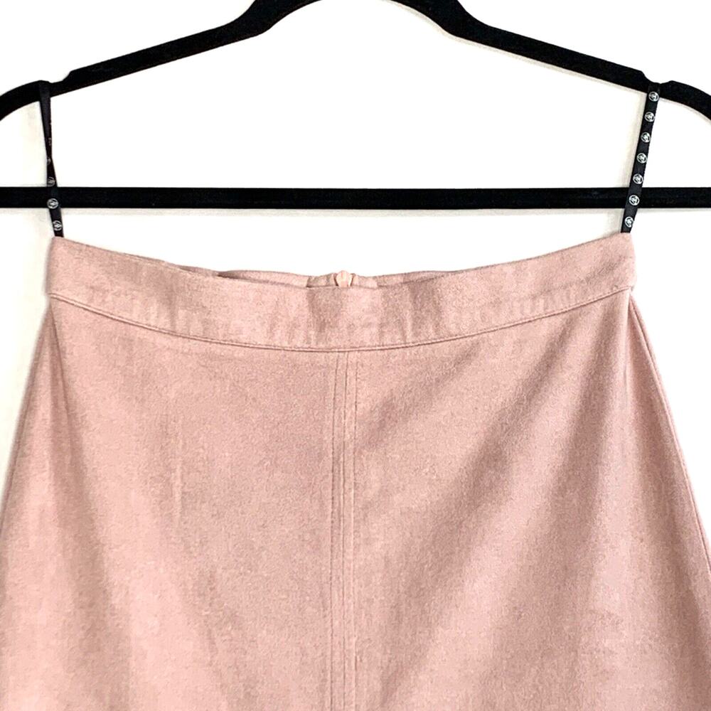 Missguided Skirt Womens 2 Pink Midi Suede Like Bodycon Zipper Front Slit - Picture 7 of 12